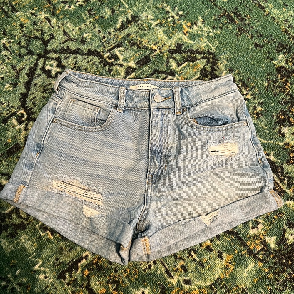 PacSun Light Blue Distressed Jean Shorts